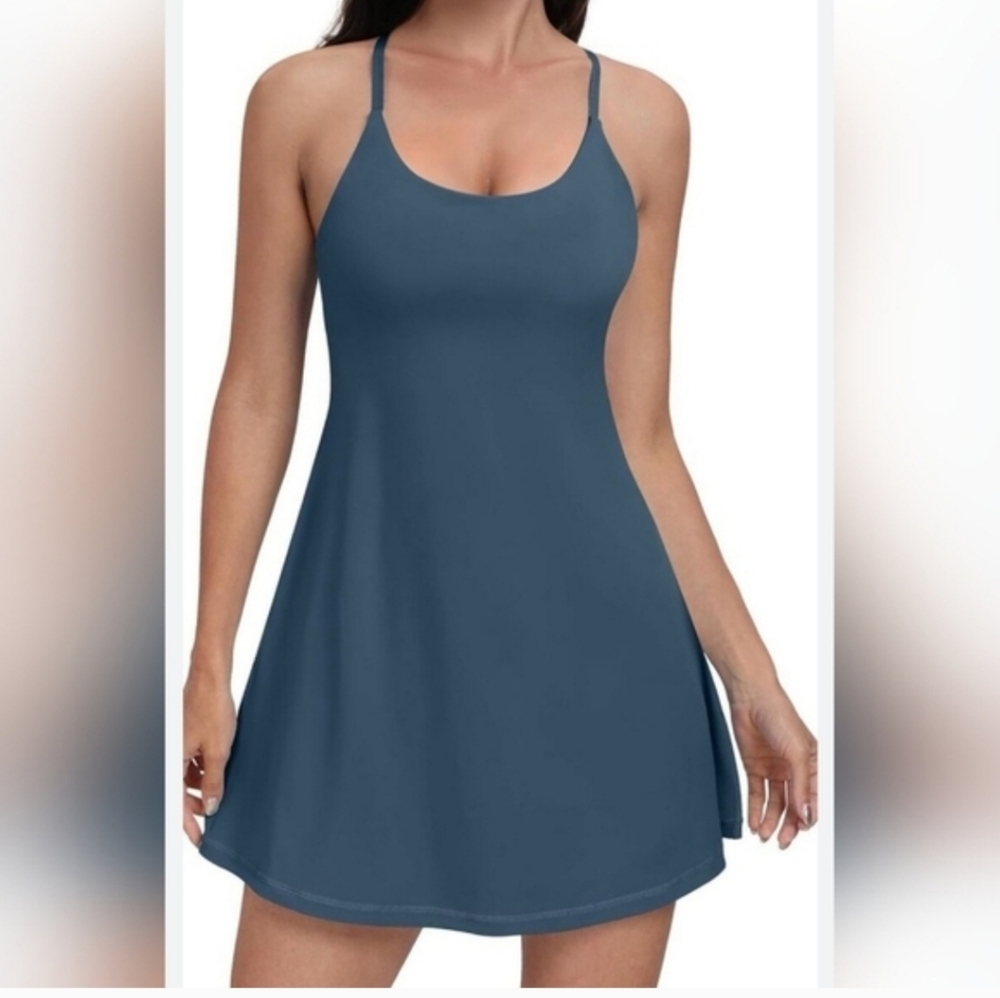 Ewedoos Simple Sleek Treal Blue Tennis Dress